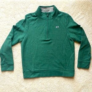 Vineyard Vines Green Long Sleeve Quarter Zip Pullover Sweater - Size 7 - EUC